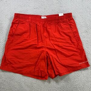 Columbia PFG Backcast III Water Shorts Mens Large Red Nylon Omni-Shade 6 Inseam